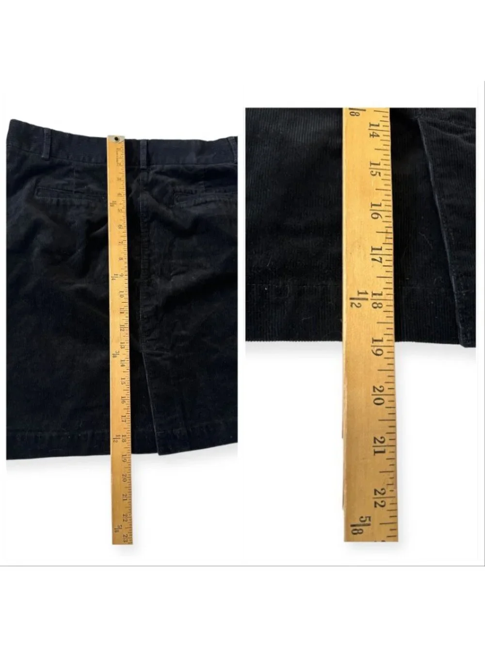 J. Crew Stretch Corduroy Skirt, Size 12P, Black